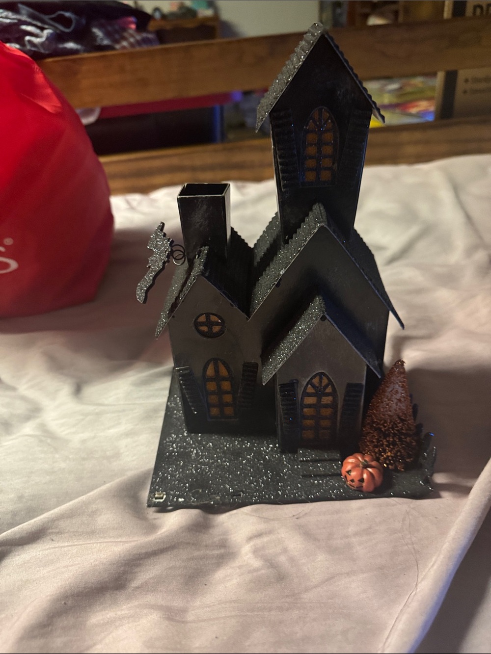 Michaels Black Halloween Haunted House Decor with Orange Accents
